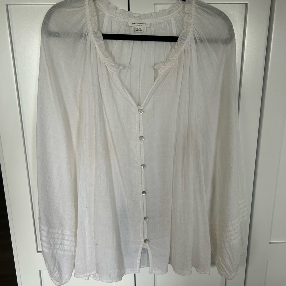 Women's White Button-Up Top